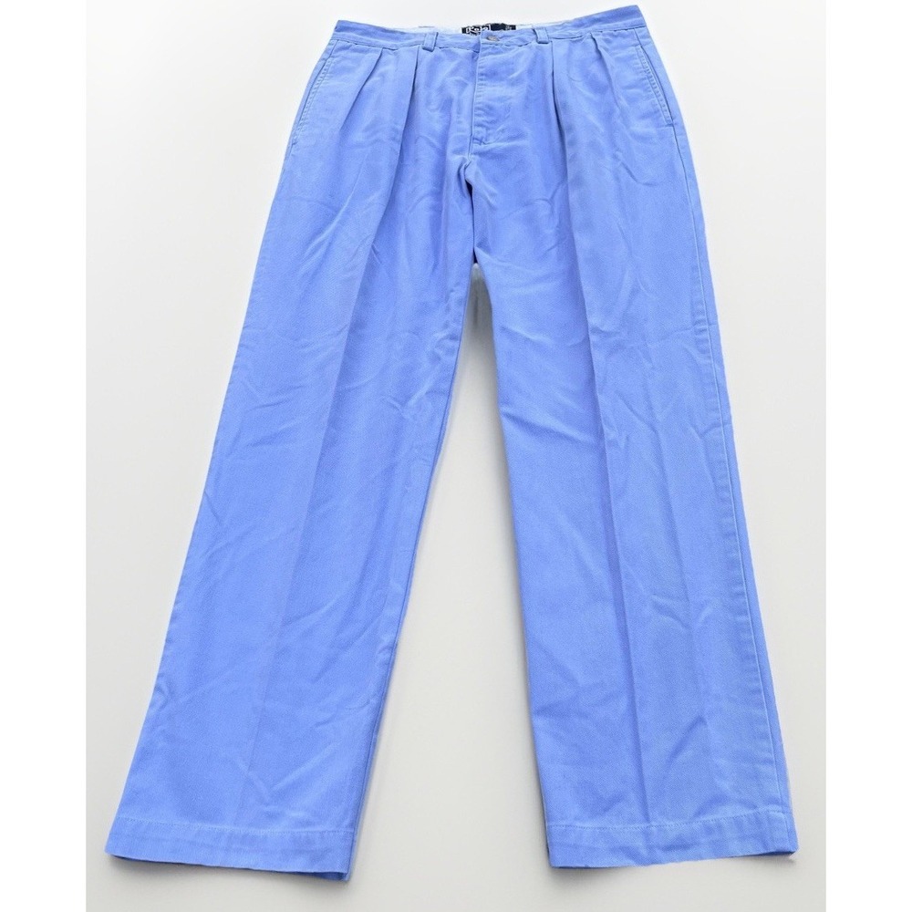 Vintage Polo Ralph Lauren Chino Pants Mens Blue Preppy Faded VTG - Picture 3 of 14